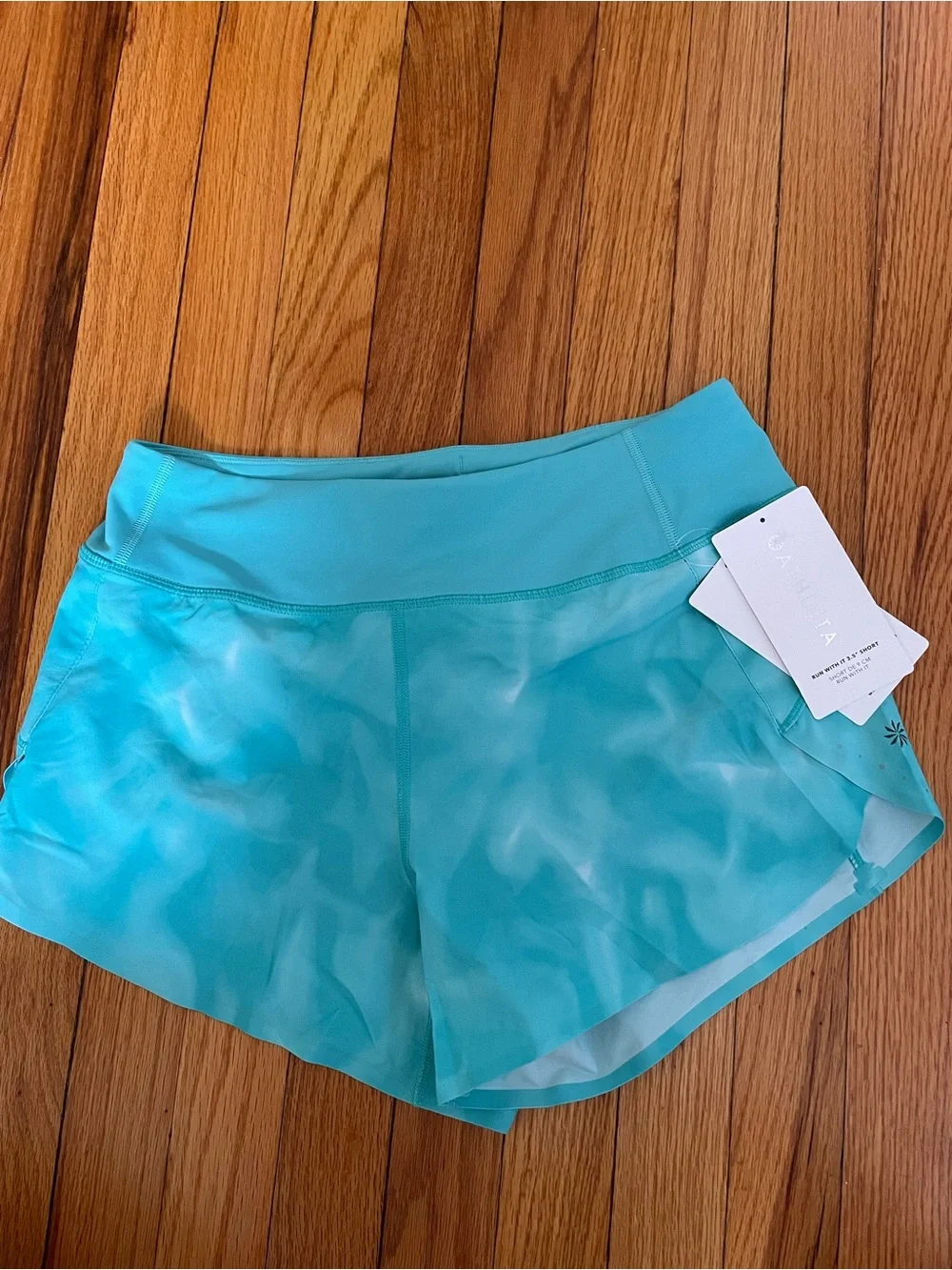 Athleta Aqua Blue 3.5” Athletic Running Shorts with Wide Waistband XS